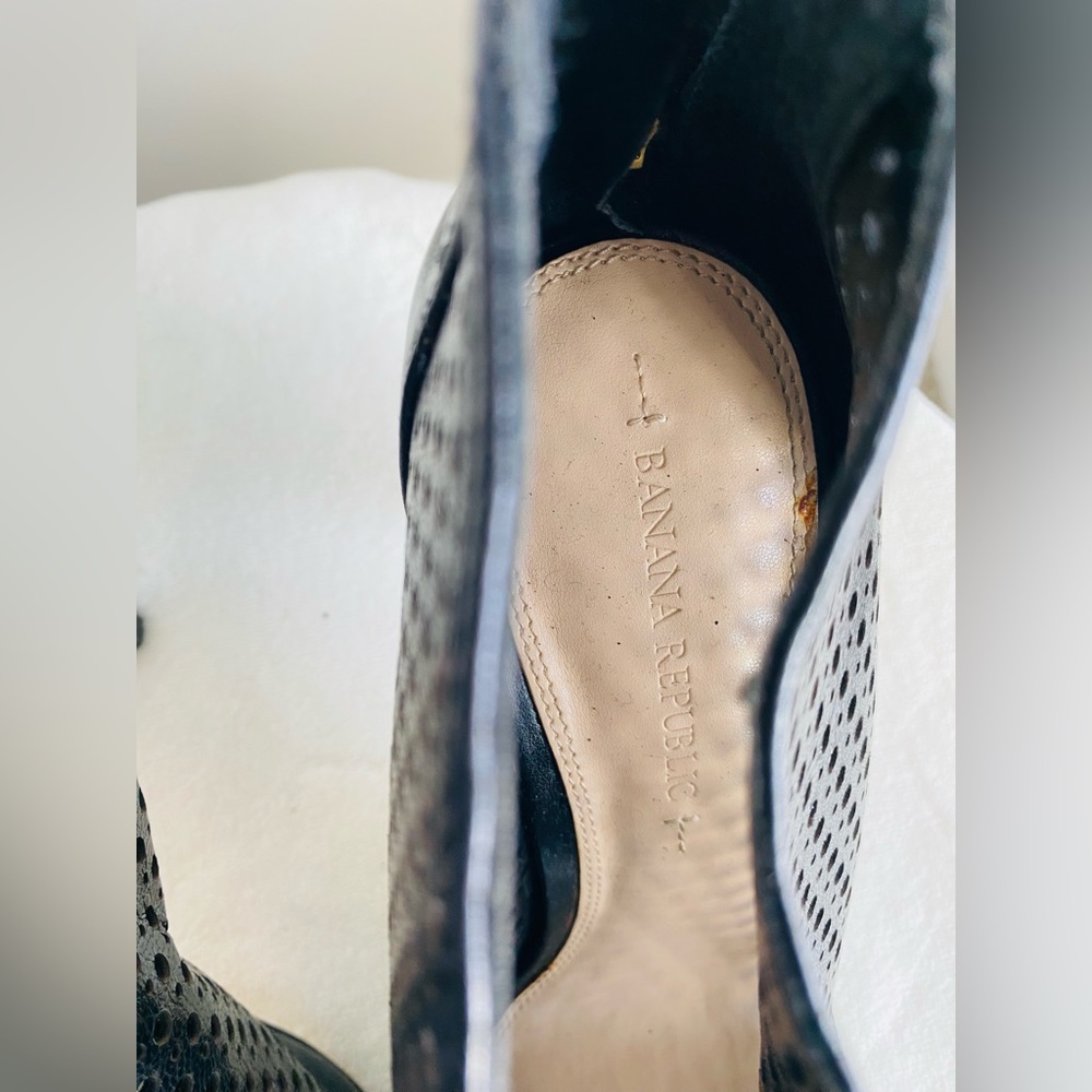 Banana Republic Black Perforated Leather Booties - Picture 3 of 11